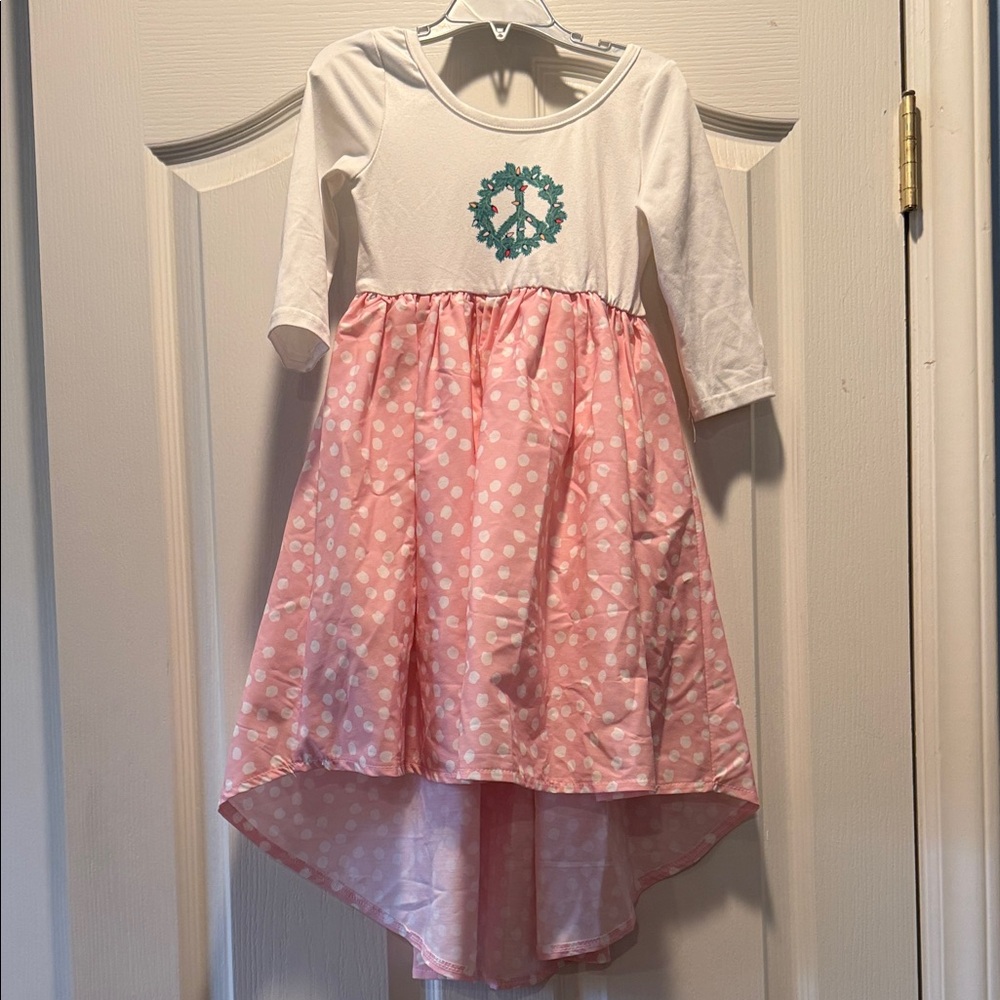 Pink and White Polka Dot Dress